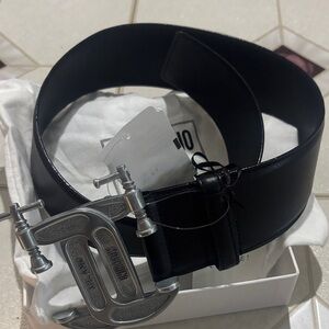 Moschino Black Women's Belt with Silver Buckle